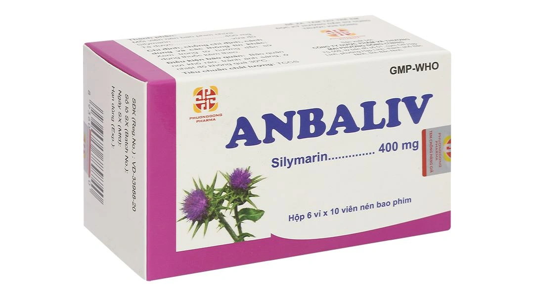 Anbaliv 400mg hỗ trợ điều trị các bệnh lý ở gan, hỗ trợ tiêu hóa (6 vỉ x 10 viên) - 