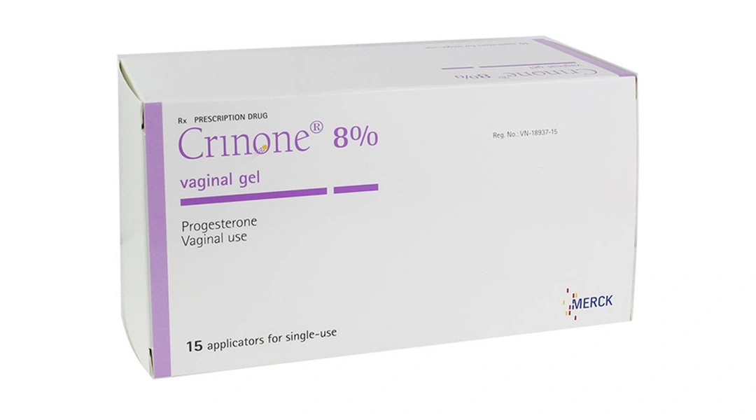 Gel bơm âm đạo Crinone 8% trị các rối loạn do thiếu hụt progesterone (15 ống x 1.125g) - 