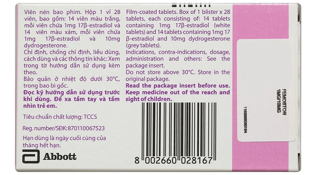 Femoston 1/10 điều trị thiếu hụt nội tiết tố nữ estrogen (1 vỉ x 28 viên) - 2