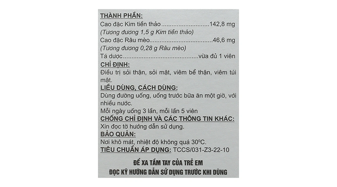 Kimraso trị sỏi thận, sỏi mật, viêm bể thận lọ 60 viên - 4