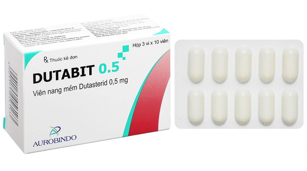 Dutabit 0.5 điều trị các triệu chứng phì đại tuyến tiền liệt lành tính (3 vỉ x 10 viên) - 