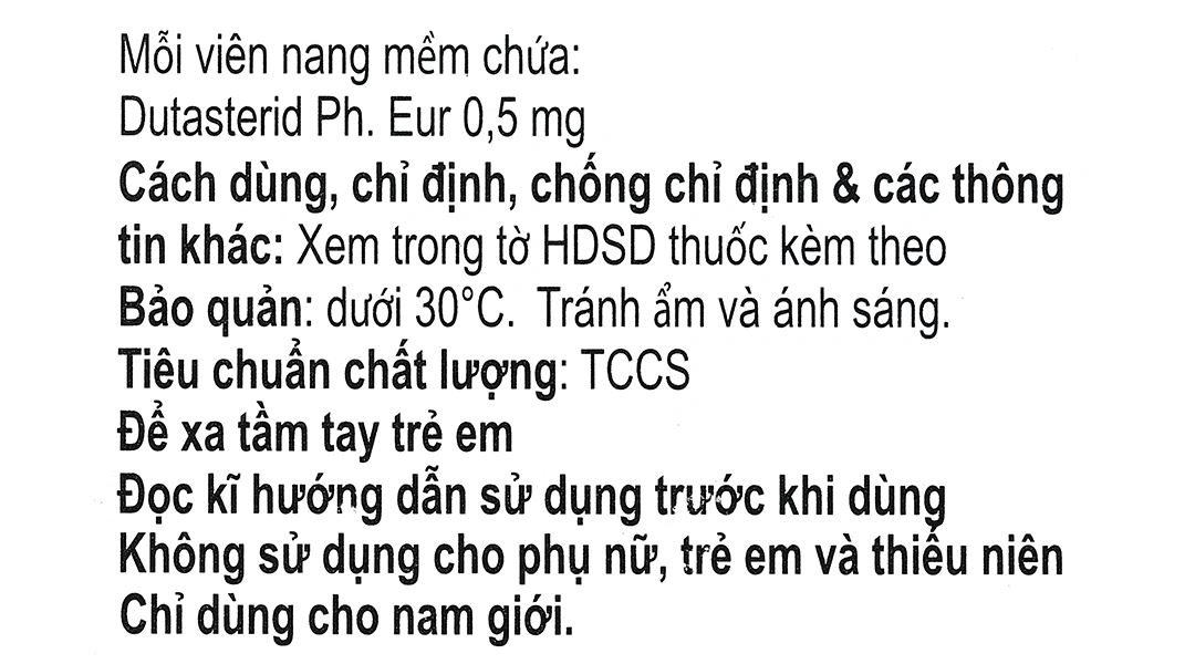 Dutabit 0.5 điều trị các triệu chứng phì đại tuyến tiền liệt lành tính (3 vỉ x 10 viên) - 6