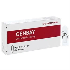 Viên đặt âm đạo Genbay 100mg trị nhiễm khuẩn, nấm âm đạo