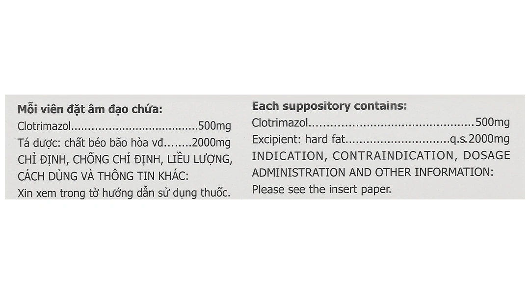 Viên đặt âm đạo Timbov 500mg điều trị viêm âm đạo do vi khuẩn, nấm (1 vỉ x 3 viên) - 4