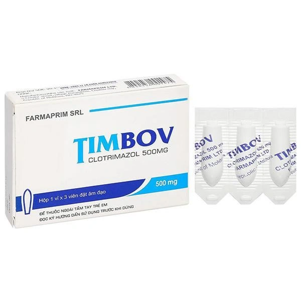 Viên đặt âm đạo Timbov 500mg điều trị viêm âm đạo do vi khuẩn, nấm