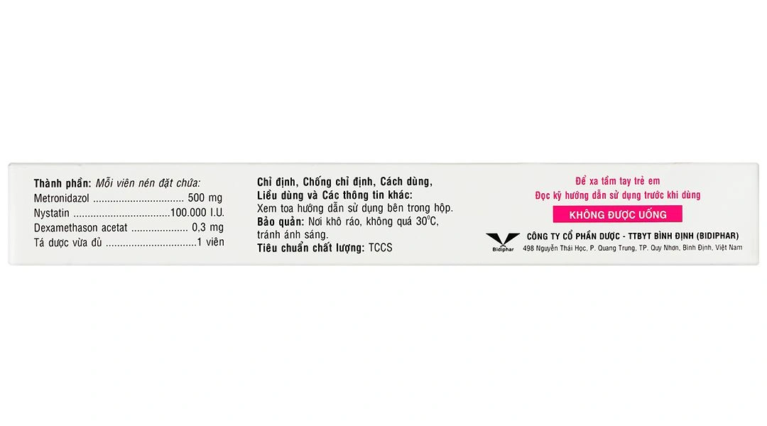 Thuốc đặt Menystin điều trị viêm âm đạo do Trichomonas, nấm Candida (2 vỉ x 10 viên) - 3