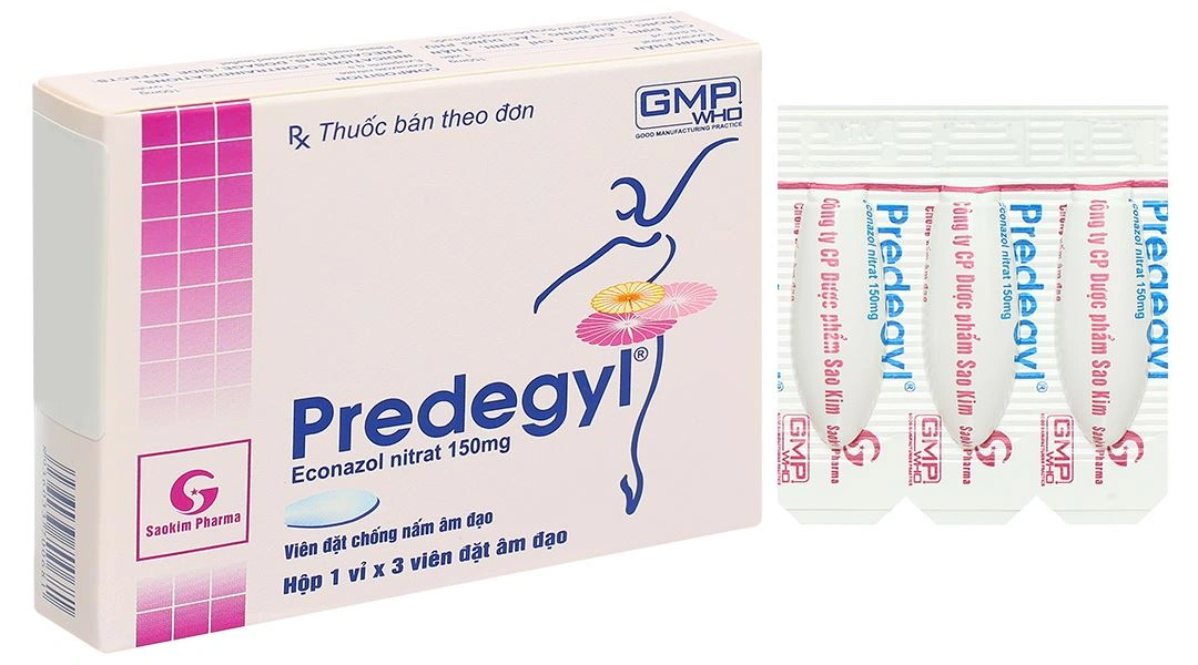 Viên đặt âm đạo Predegyl 150mg điều trị các bệnh viêm âm đạo do nấm (1 vỉ x 3 viên) - 
