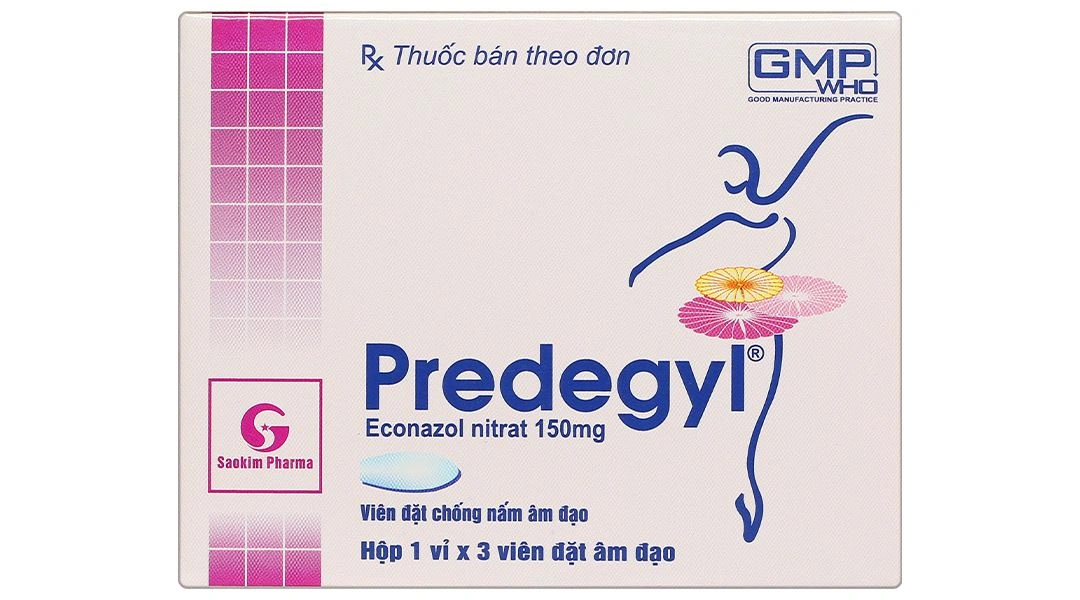 Viên đặt âm đạo Predegyl 150mg điều trị các bệnh viêm âm đạo do nấm (1 vỉ x 3 viên) - 1
