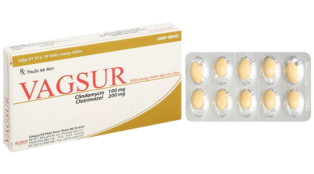 Viên đặt âm đạo Vagsur điều trị nấm âm đạo (1 vỉ x 10 viên) - 