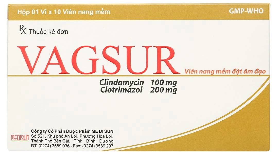 Viên đặt âm đạo Vagsur điều trị nấm âm đạo (1 vỉ x 10 viên) - 1