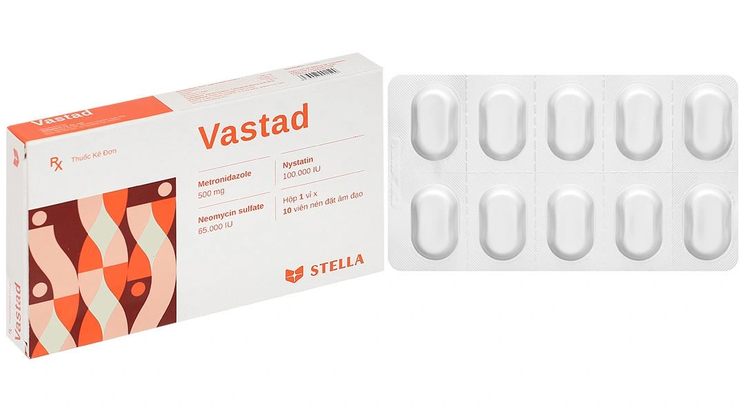 Viên đặt âm đạo Vastad điều trị viêm âm đạo (1 vỉ x 10 viên) - 