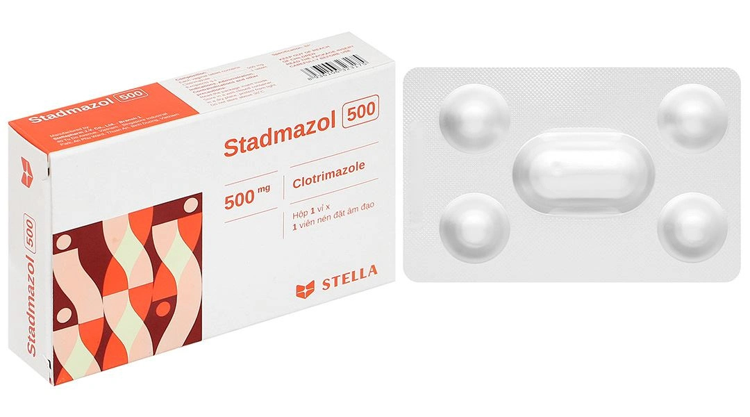 Viên đặt âm đạo Stadmazol 500 điều trị viêm âm đạo (1 vỉ x 1 viên) - 