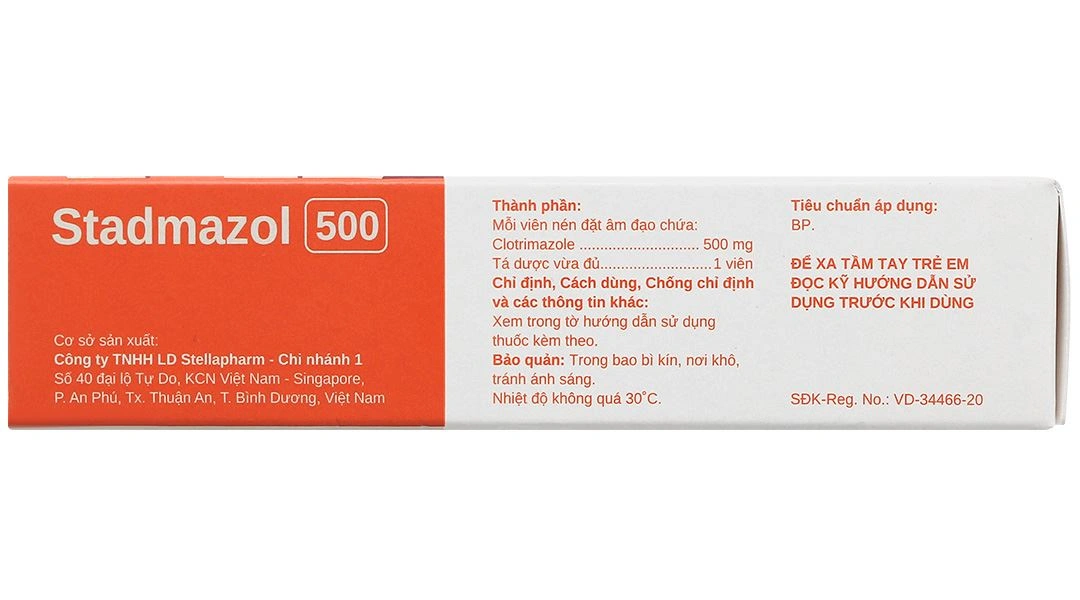 Viên đặt âm đạo Stadmazol 500 điều trị viêm âm đạo (1 vỉ x 1 viên) - 3
