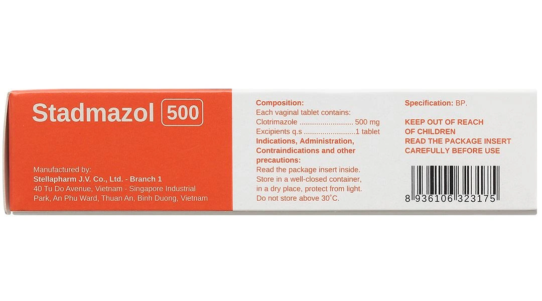 Viên đặt âm đạo Stadmazol 500 điều trị viêm âm đạo (1 vỉ x 1 viên) - 4