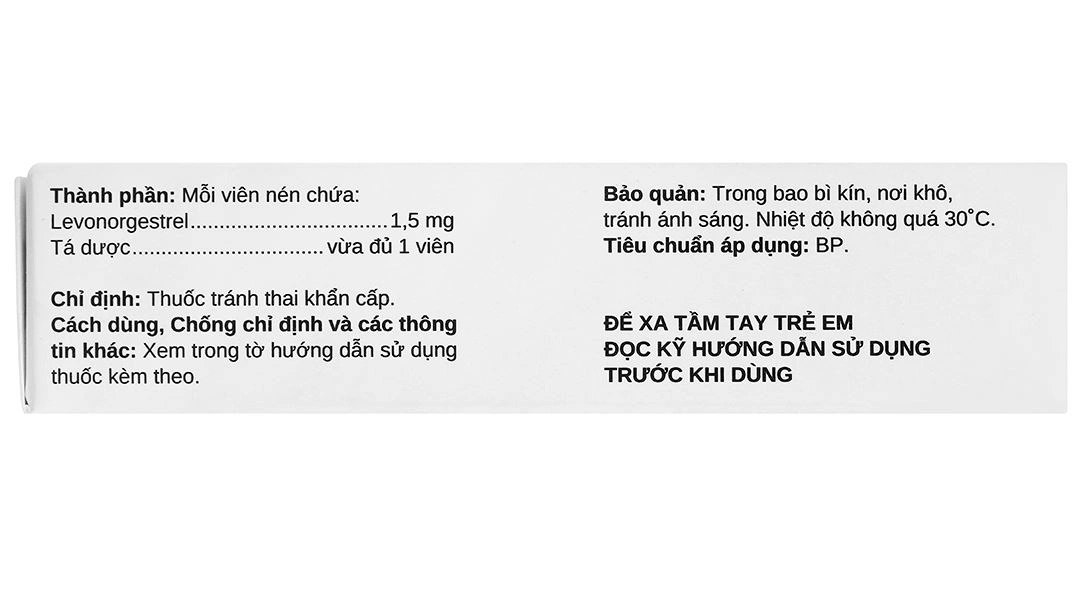 BK-1 thuốc tránh thai khẩn cấp trong vòng 72 giờ (1 vỉ x 1 viên) - 3