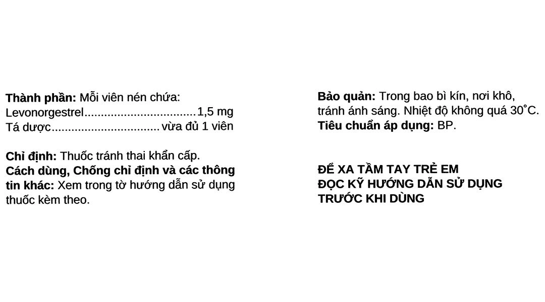 BK-1 thuốc tránh thai khẩn cấp trong vòng 72 giờ (1 vỉ x 1 viên) - 7