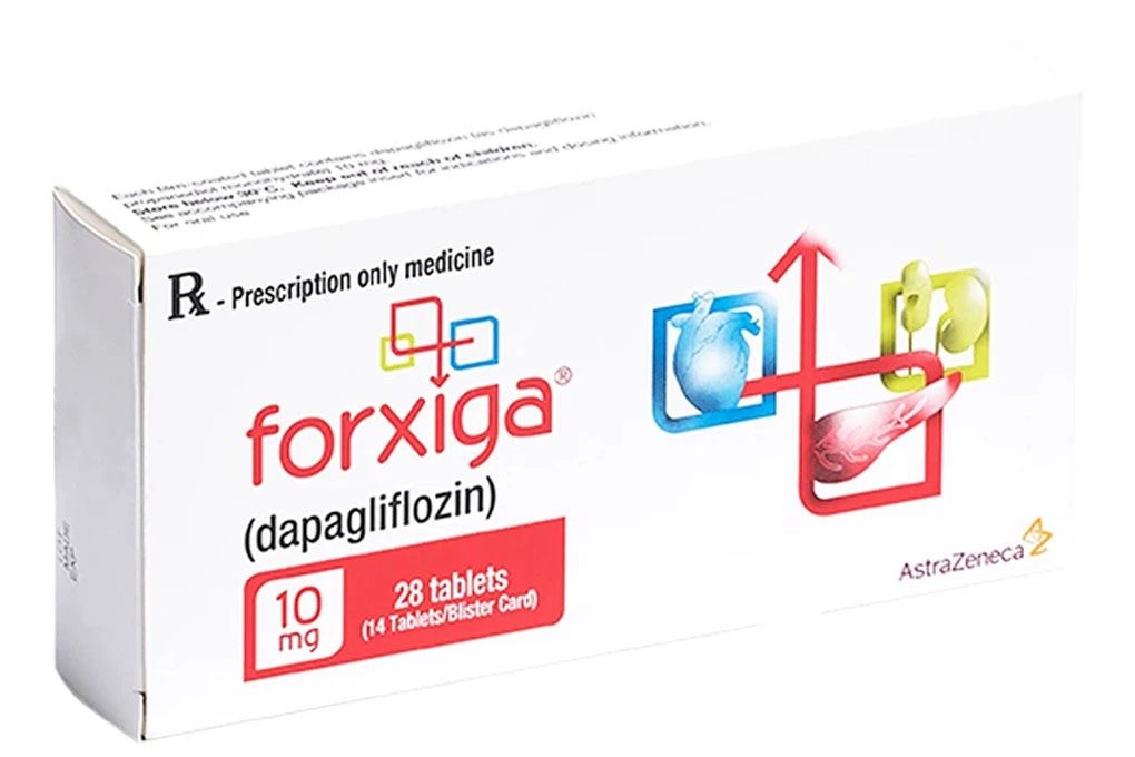 Forxiga 10mg trị đái tháo đường tuýp 2, suy tim và bệnh thận mạn tính (2 vỉ x 14 viên) - 