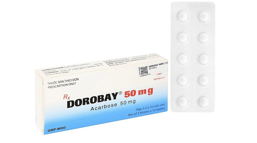 Dorobay 50mg điều trị đái tháo đường tuýp 2 (3 vỉ x 10 viên) - 