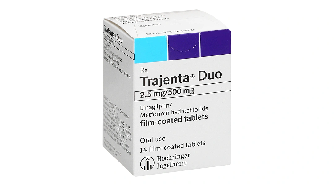 Trajenta Duo 2.5mg/500mg trị đái tháo đường type II lọ 14 viên - 