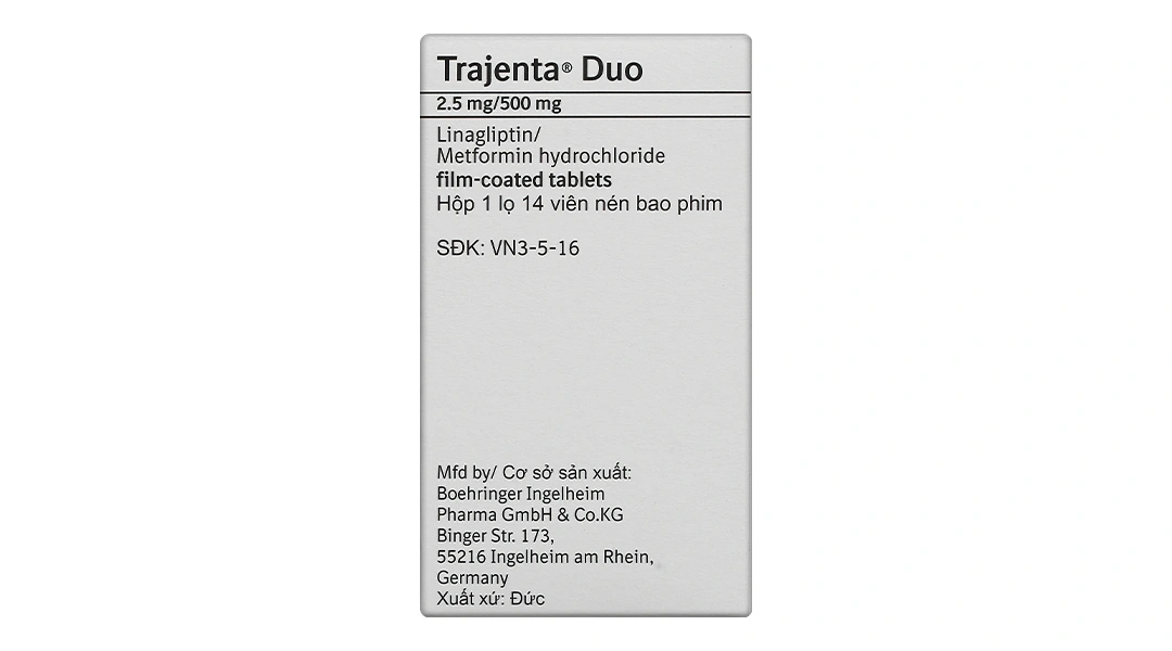 Trajenta Duo 2.5mg/500mg trị đái tháo đường type II lọ 14 viên - 2