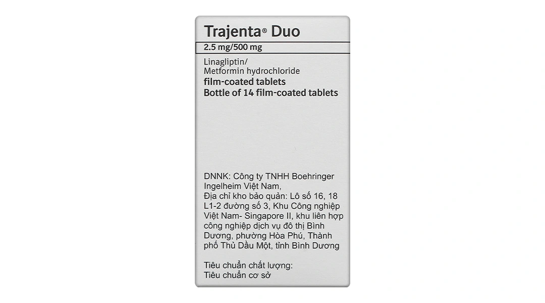 Trajenta Duo 2.5mg/500mg trị đái tháo đường type II lọ 14 viên - 3