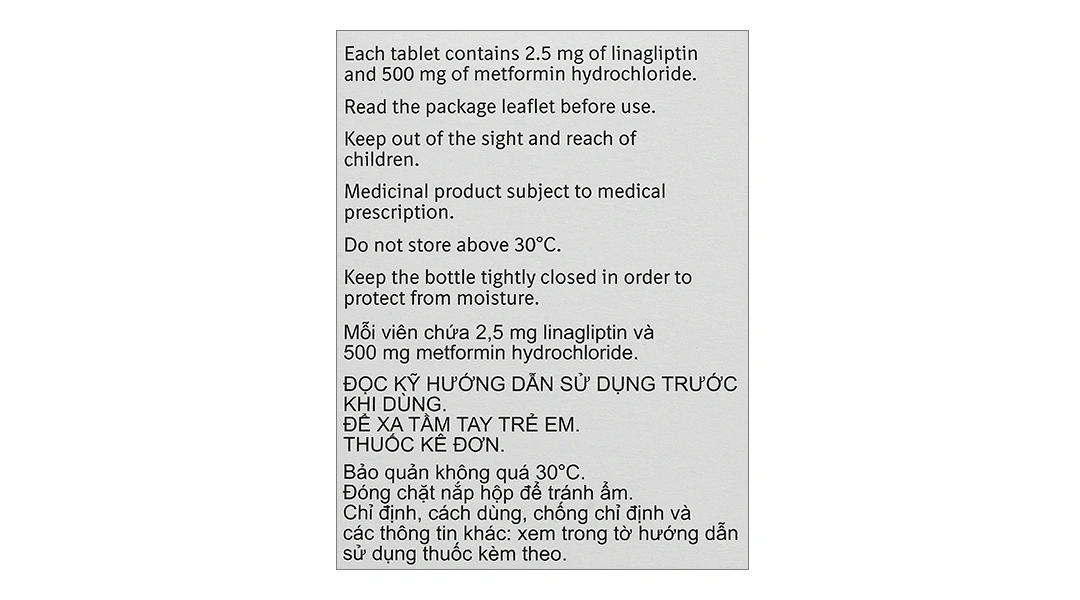 Trajenta Duo 2.5mg/500mg trị đái tháo đường type II lọ 14 viên - 5