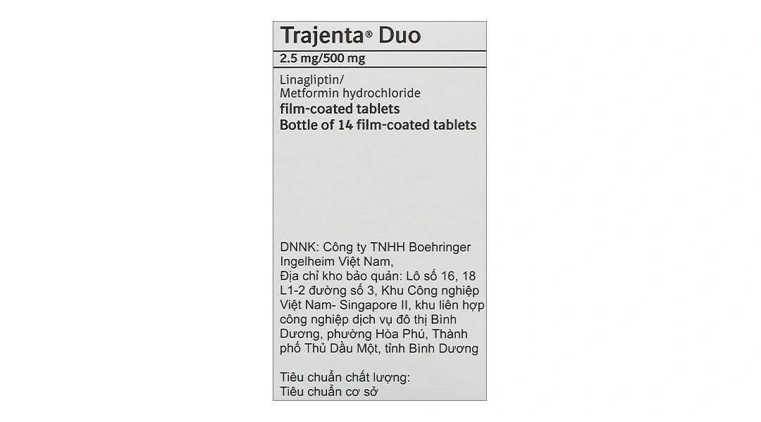 Trajenta Duo 2.5mg/500mg trị đái tháo đường type II lọ 14 viên - 7