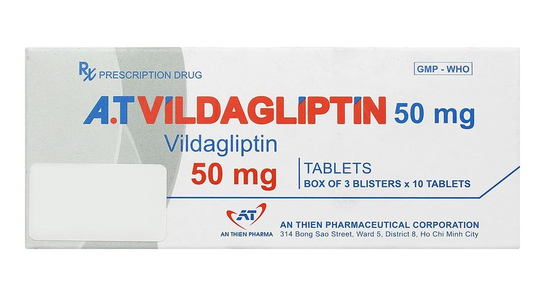 A.T Vildagliptin 50mg điều trị đái tháo đường tuýp 2 (3 vỉ x 10 viên) - 1
