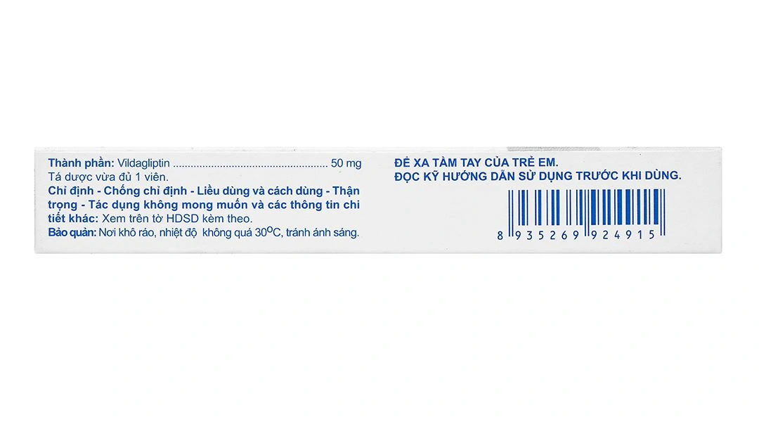A.T Vildagliptin 50mg điều trị đái tháo đường tuýp 2 (3 vỉ x 10 viên) - 2