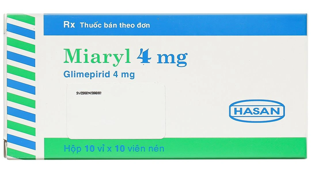 Miaryl 4mg điều trị đái tháo đường type 2 (10 vỉ x 10 viên) - 1