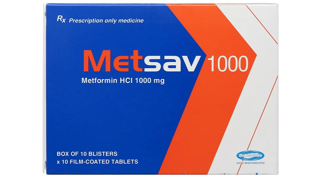 Metsav 1000 điều trị đái tháo đường (10 vỉ x 10 viên) - 2