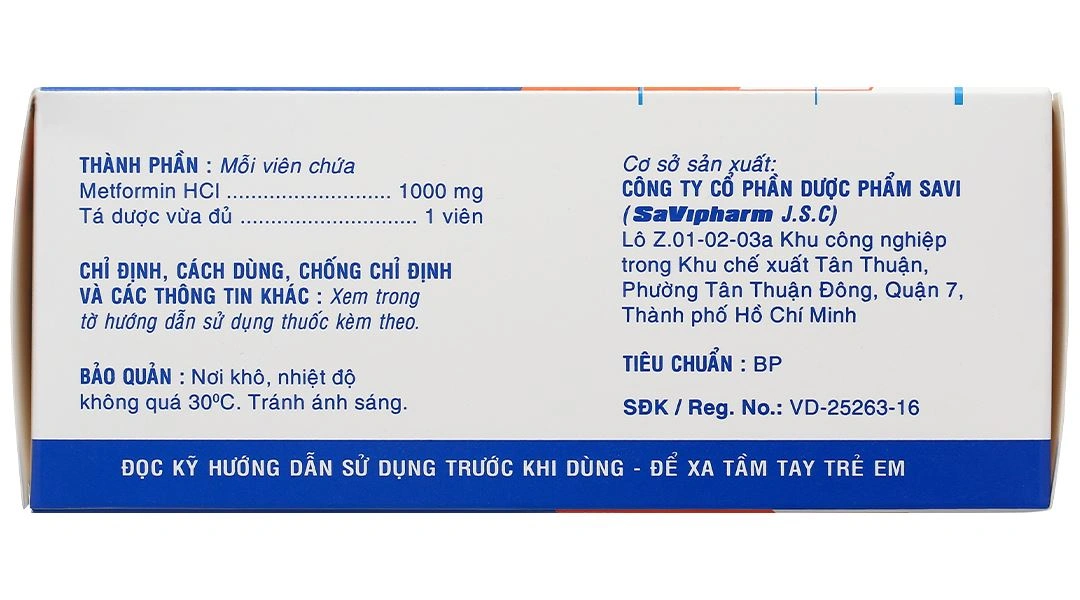 Metsav 1000 điều trị đái tháo đường (10 vỉ x 10 viên) - 4