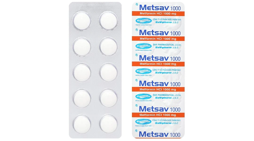 Metsav 1000 điều trị đái tháo đường (10 vỉ x 10 viên) - 5