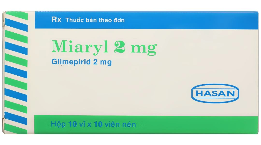 Miaryl 2mg điều trị tiểu đường type 2 (10 vỉ x 10 viên) - 1