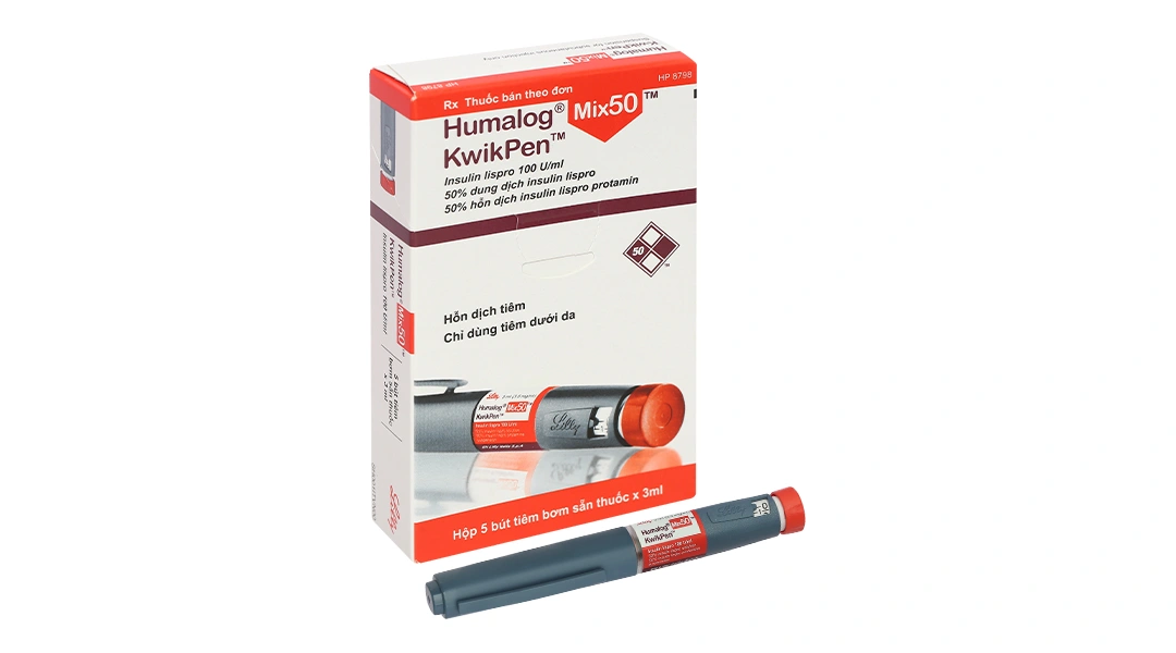 Bút tiêm Humalog Mix 50 KwikPen 100 U/ml trị đái tháo đường (5 bút tiêm x 3ml) - 