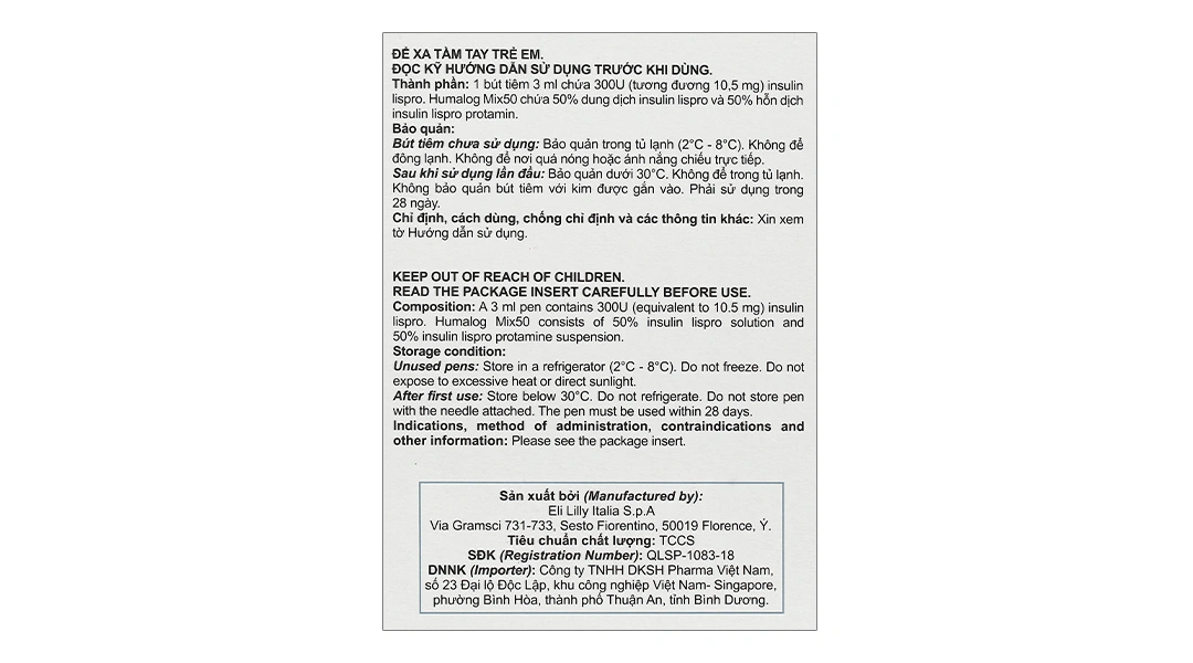Bút tiêm Humalog Mix 50 KwikPen 100 U/ml trị đái tháo đường (5 bút tiêm x 3ml) - 4