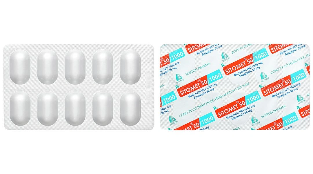 Sitomet 50/1000 điều trị đái tháo đường tuýp 2 (3 vỉ x 10 viên) - 6