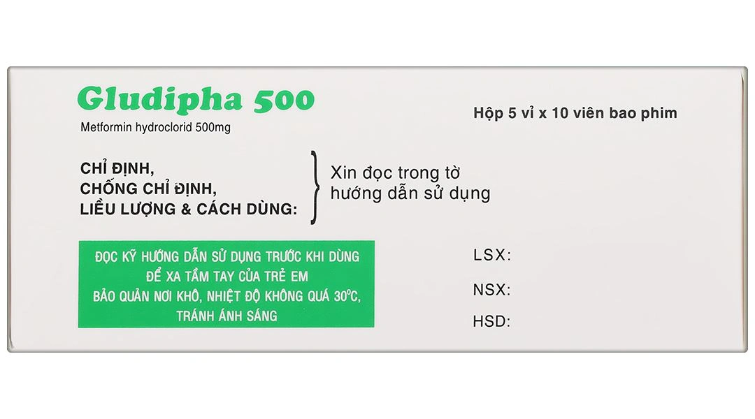Gludipha 500 điều trị đái tháo đường tuýp 2 (5 vỉ x 10 viên) - 3