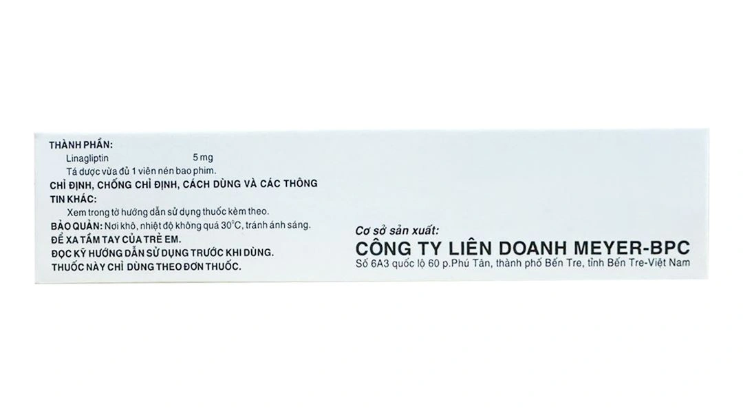 Linliptin 5mg điều trị đái tháo đường tuýp 2 (3 vỉ x 10 viên) - 1
