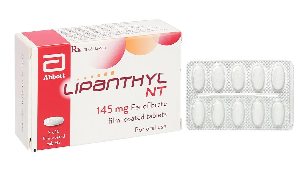 Lipanthyl NT 145mg Abbott trị tăng Cholesterol máu, giảm tiến triển bệnh võng mạc đái tháo đường (3 vỉ x 10 viên) - 