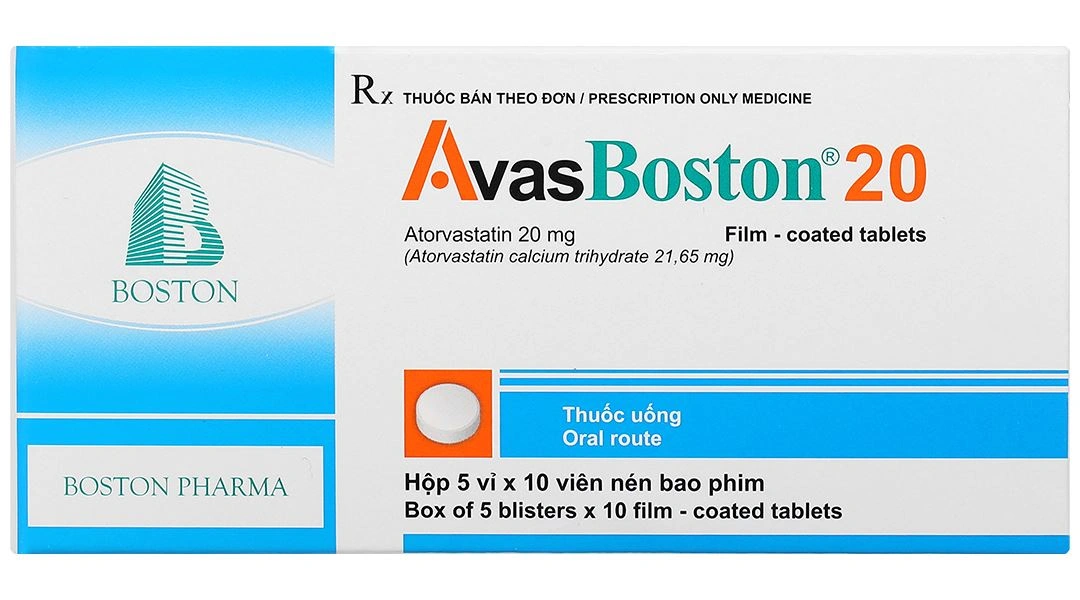 Avasboston 20 điều trị rối loạn mỡ máu (5 vỉ x 10 viên) - 1