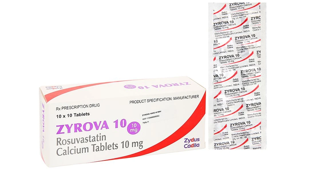Zyrova 10 trị rối loạn mỡ máu (10 vỉ x 10 viên) - 1