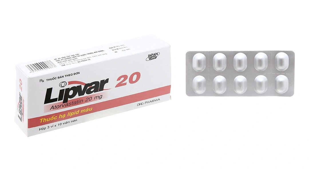 Lipvar 20 trị rối loạn lipid máu (3 vỉ x 10 viên) - 