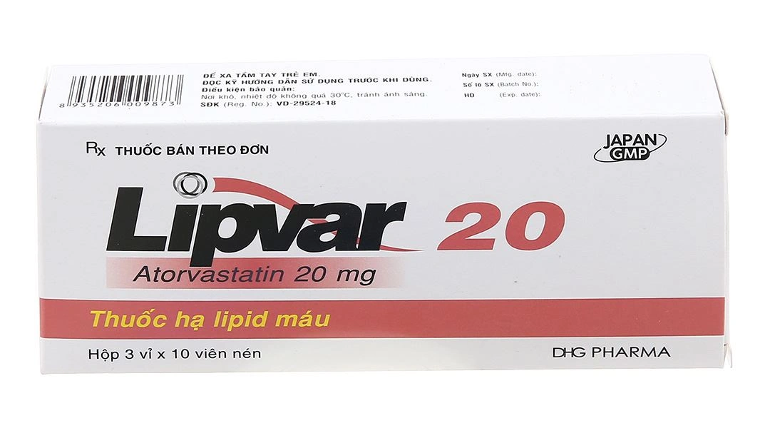 Lipvar 20 trị rối loạn lipid máu (3 vỉ x 10 viên) - 1
