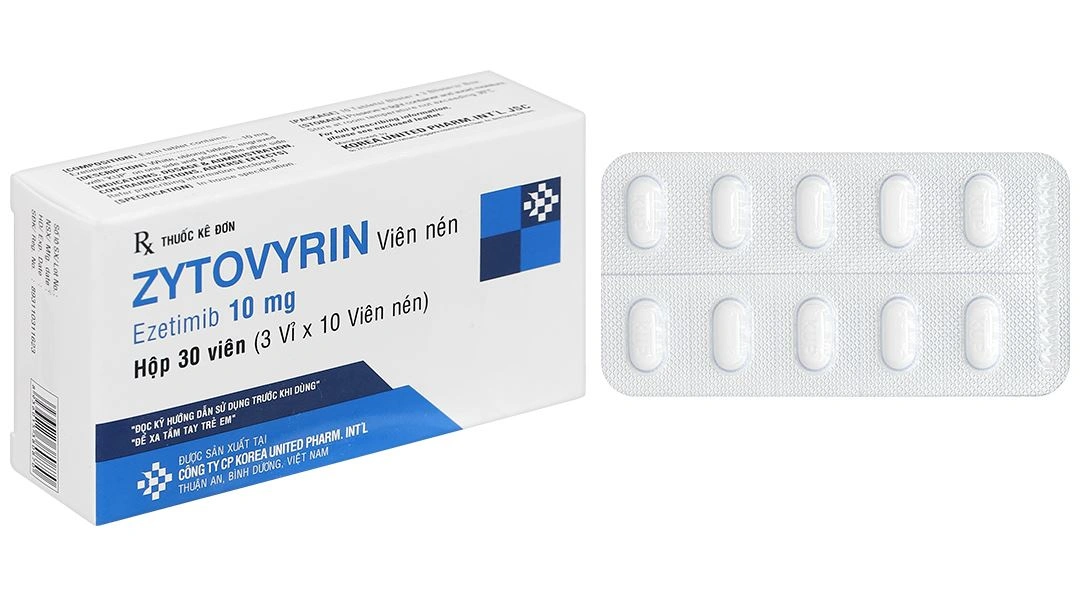 Zytovyrin 10mg điều trị rối loạn mỡ máu (3 vỉ x 10 viên) - 