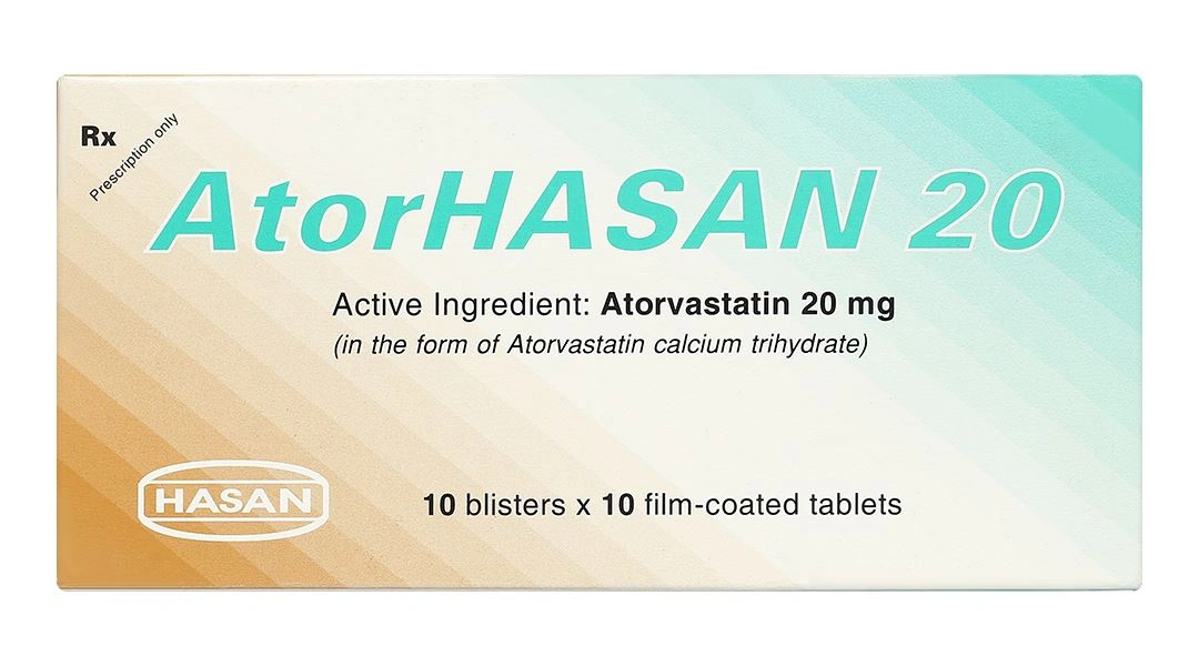AtorHasan 20 điều trị tăng lipid huyết và dự phòng biến cố tim mạch (10 vỉ x 10 viên) - 1
