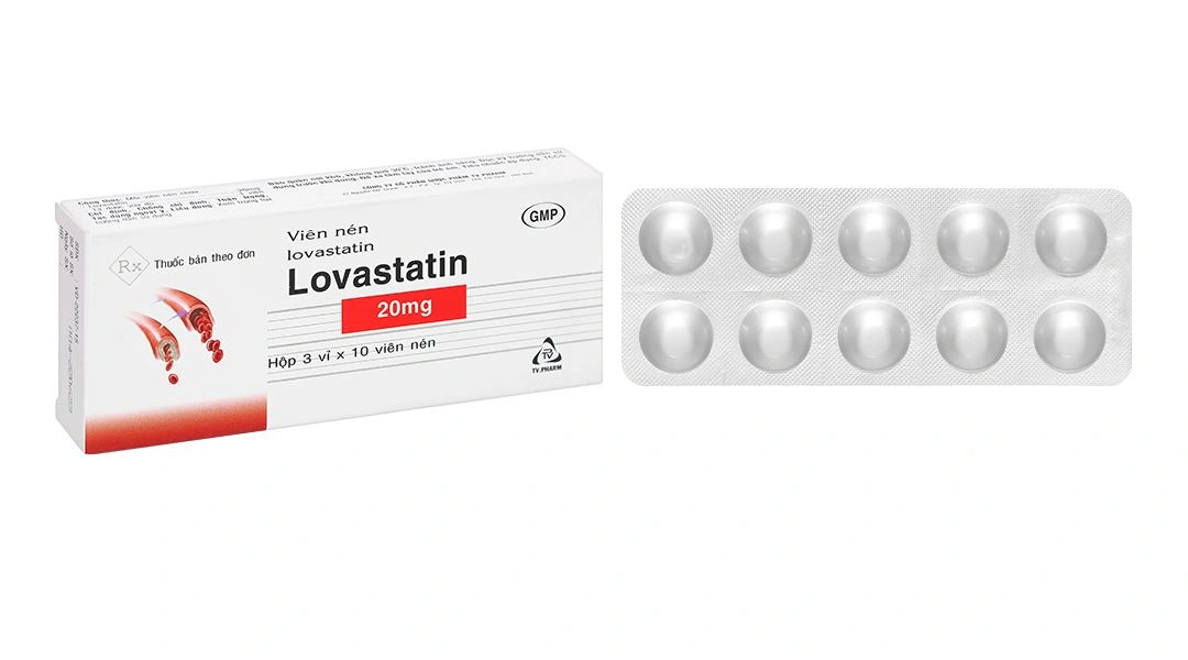Lovastatin TV Pharm 20mg phòng ngừa biến cố tim mạch, rối loạn lipid (3 vỉ x 10 viên) - 