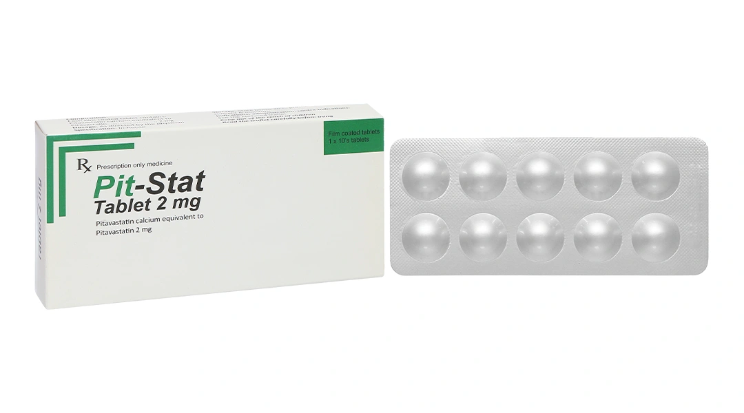 Pit-stat Tablet 2 mg tác dụng giảm Cholesterol toàn phần và LDL-C (1 vỉ x 10 viên) - 