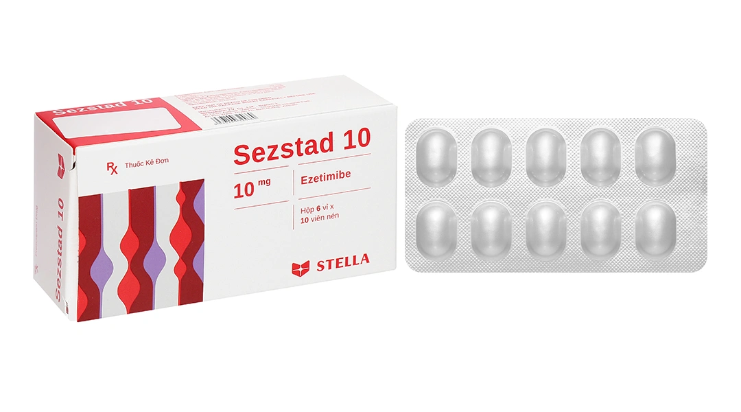 Sezstad 10 trị tăng cholesterol máu nguyên phát (6 vỉ x 10 viên) - 