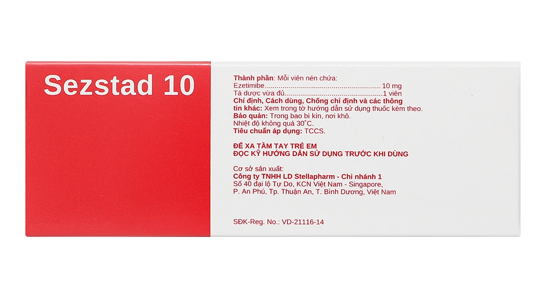Sezstad 10 trị tăng cholesterol máu nguyên phát (6 vỉ x 10 viên) - 3